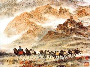 Ilustracja Chiny Wyprawy Zhang Qiana skutkują ustanowieniem Jedwabnego szlaku