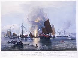 Ilustracja Chiny Wojny opiumowe zakończona traktatem w Nankinie 1842. Wielka Brytania przejmuje Hong Kong 1860: ponownie ratyfikowany traktat w Tianjin.