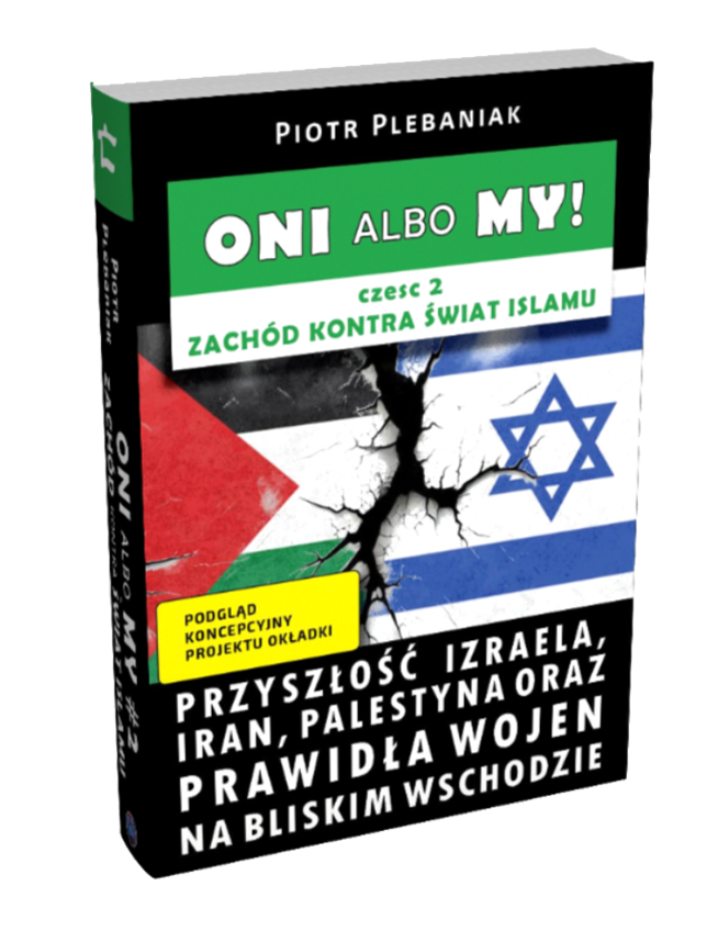  | Piotr Plebaniak, Oni albo my! 2 Przyszłość Izraela oraz prawidła konfliktów na Bliskim Wschodzie - przód okładki rzut od grzbietu 